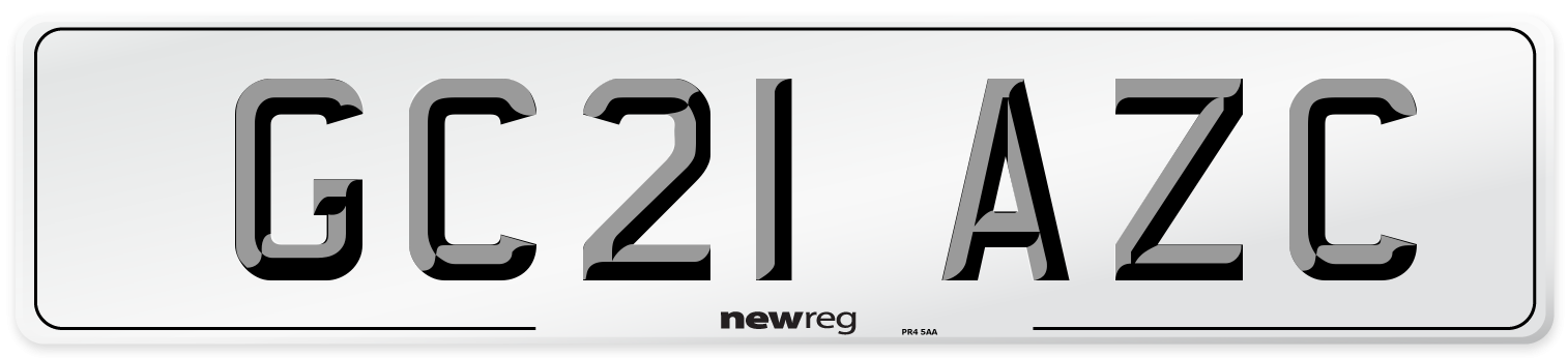 GC21 AZC Number Plate from New Reg